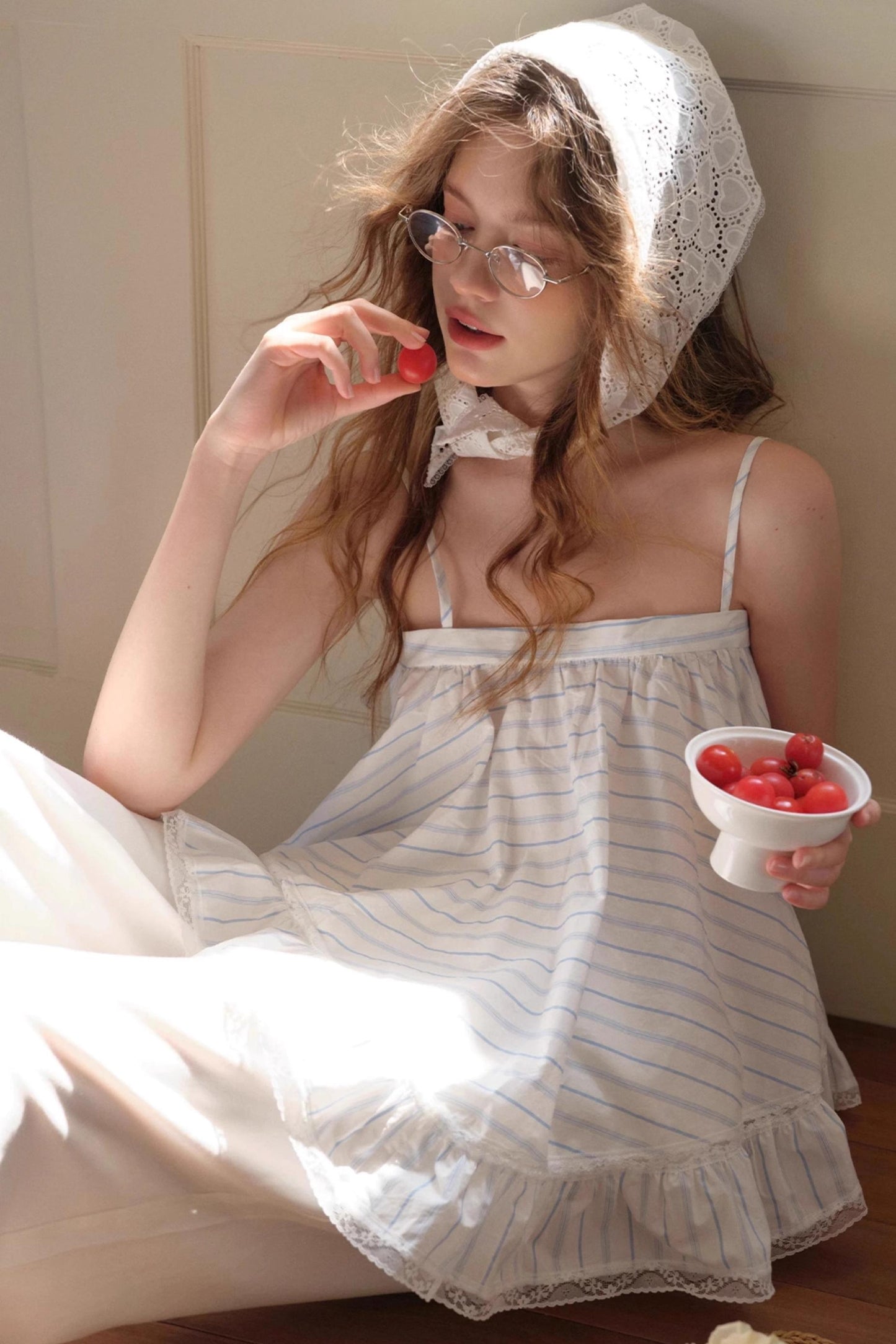 Lace-Trimmed Striped Cami