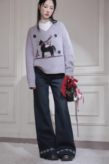 Snowy Night Wool Sweater