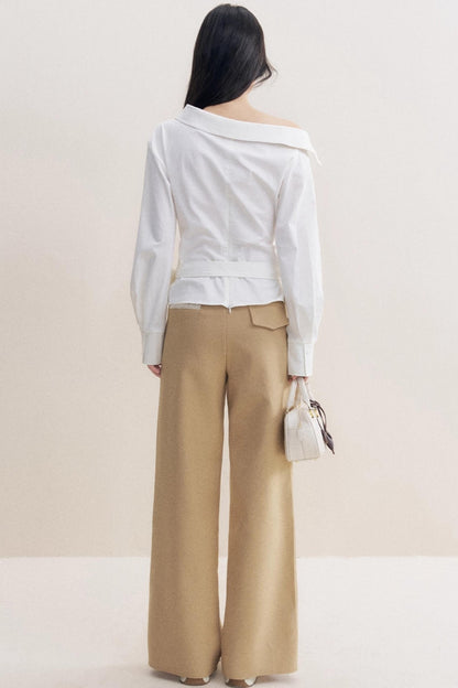 Lace Paneled Wide Pants