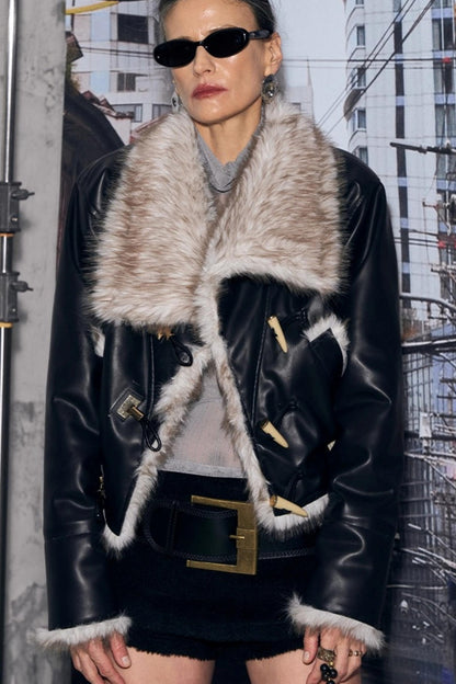 Vintage Leather Patchwork Jacket