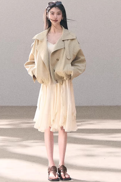 Chiffon Irregular Lace Dress