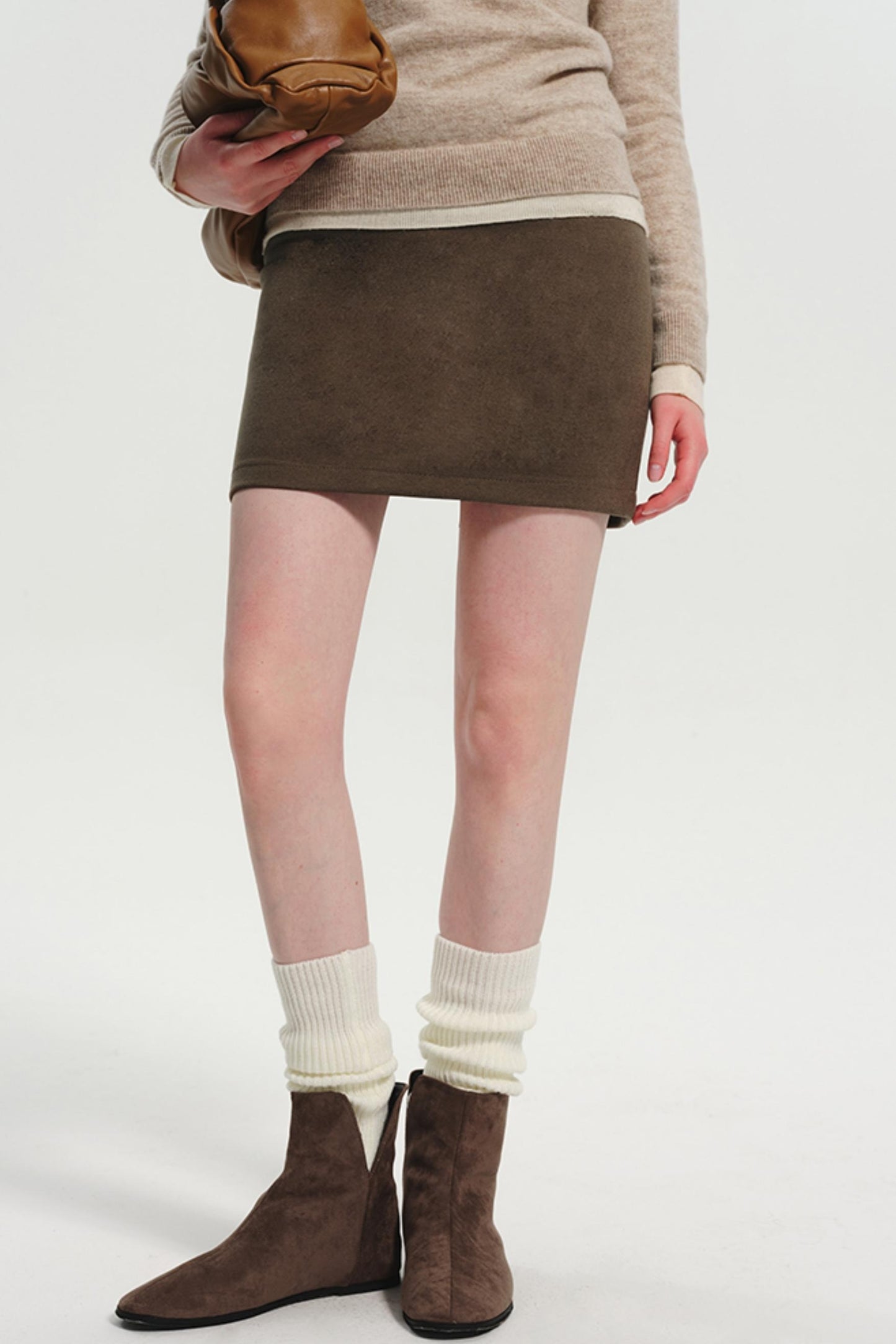 Versatile A-Line Wool Short Skirt