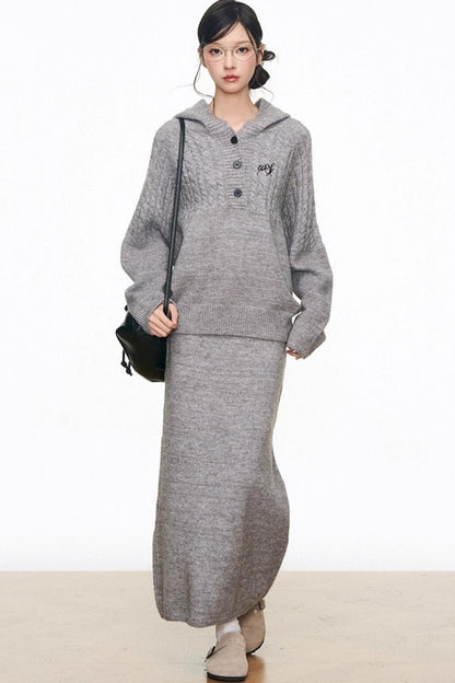 Gray Wool Blazer Set-Up