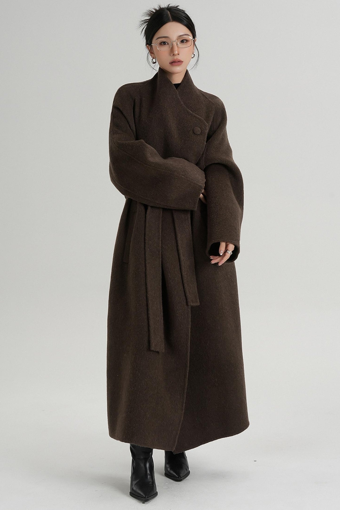 Temperament Coffee Wool Coat