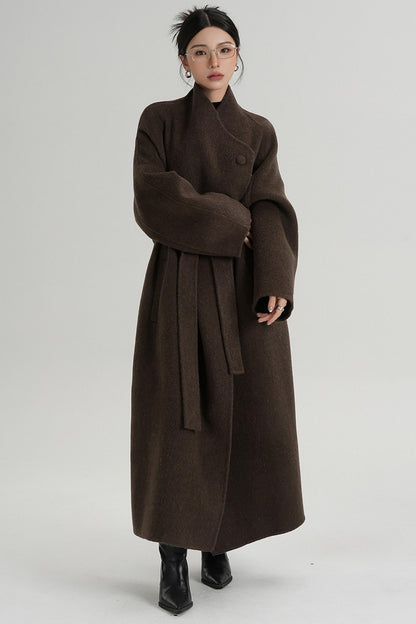 Temperament Coffee Wool Coat
