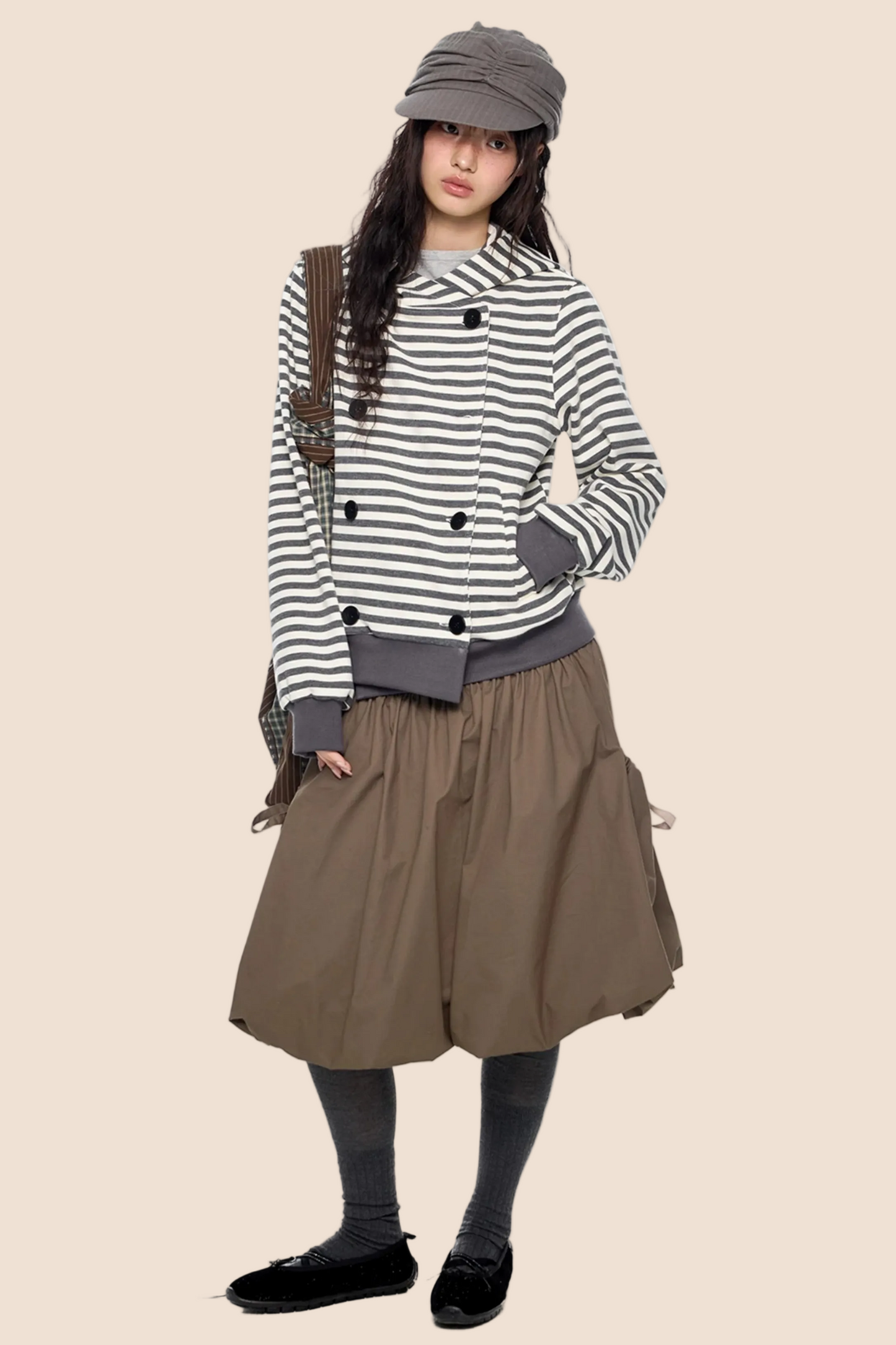 Striped Hooded Cardigan Jacket