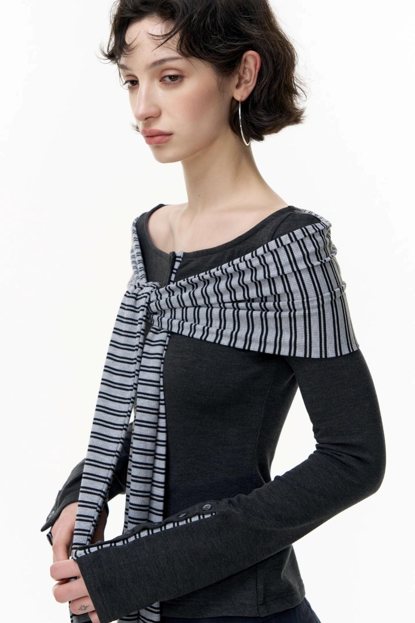 Off-the-Shoulder Striped Tops