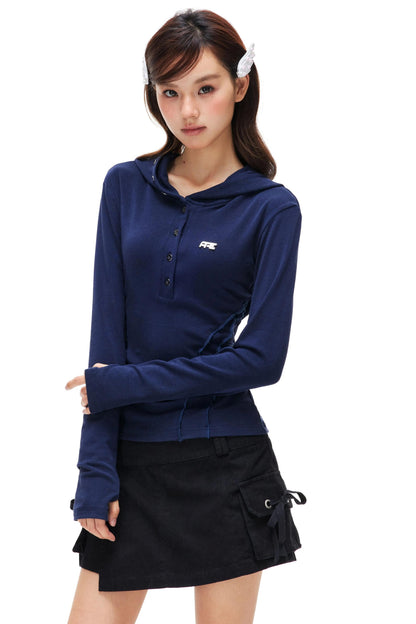Lyocell Tencel Slim Hooded Top
