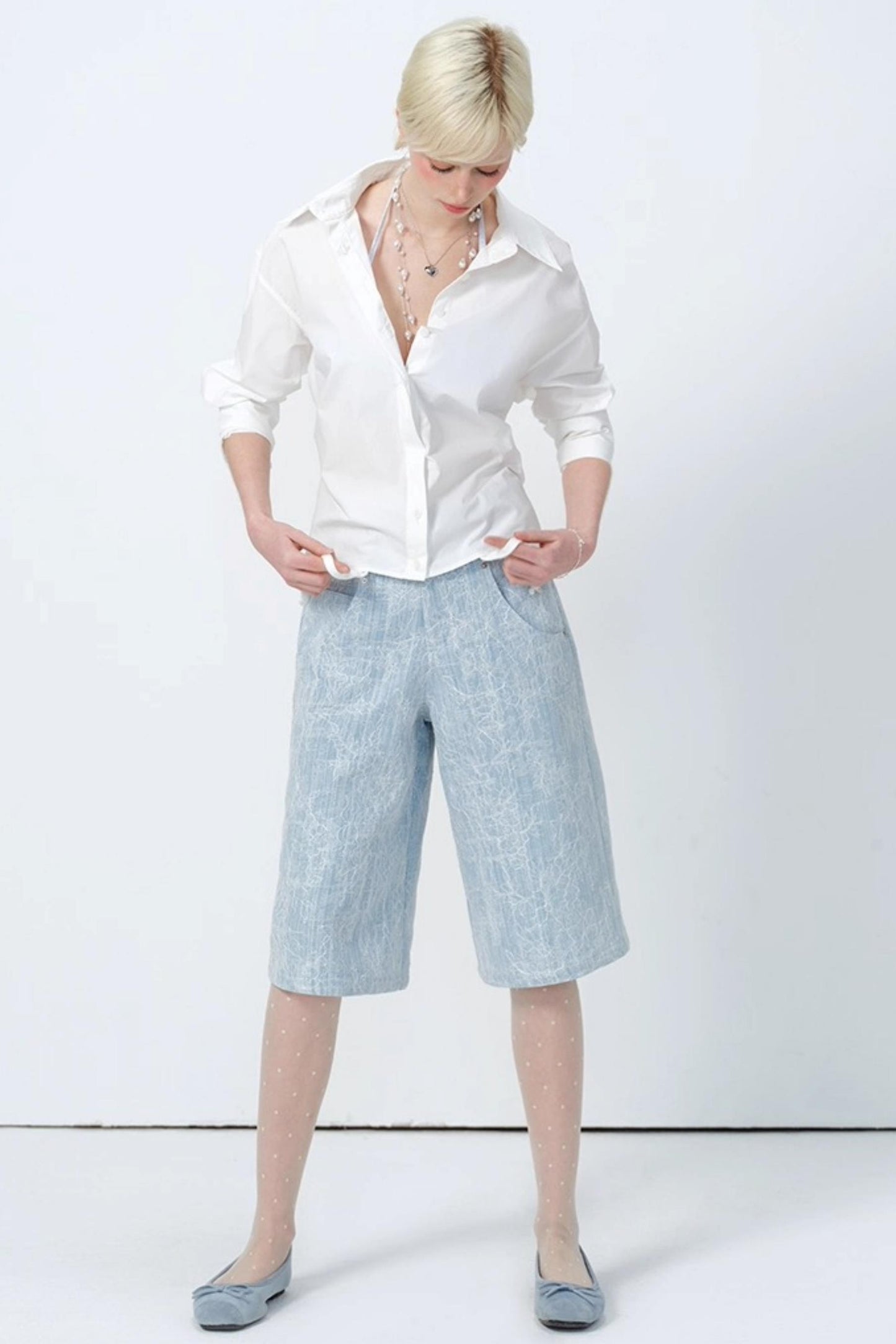 Summer Lace High-Waist Wide-Leg Pants