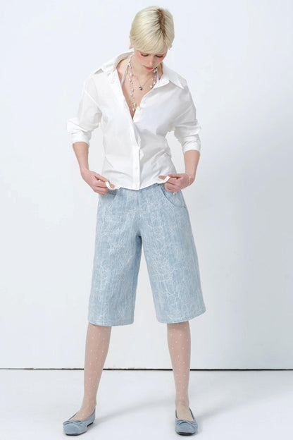 Summer Lace High-Waist Wide-Leg Pants