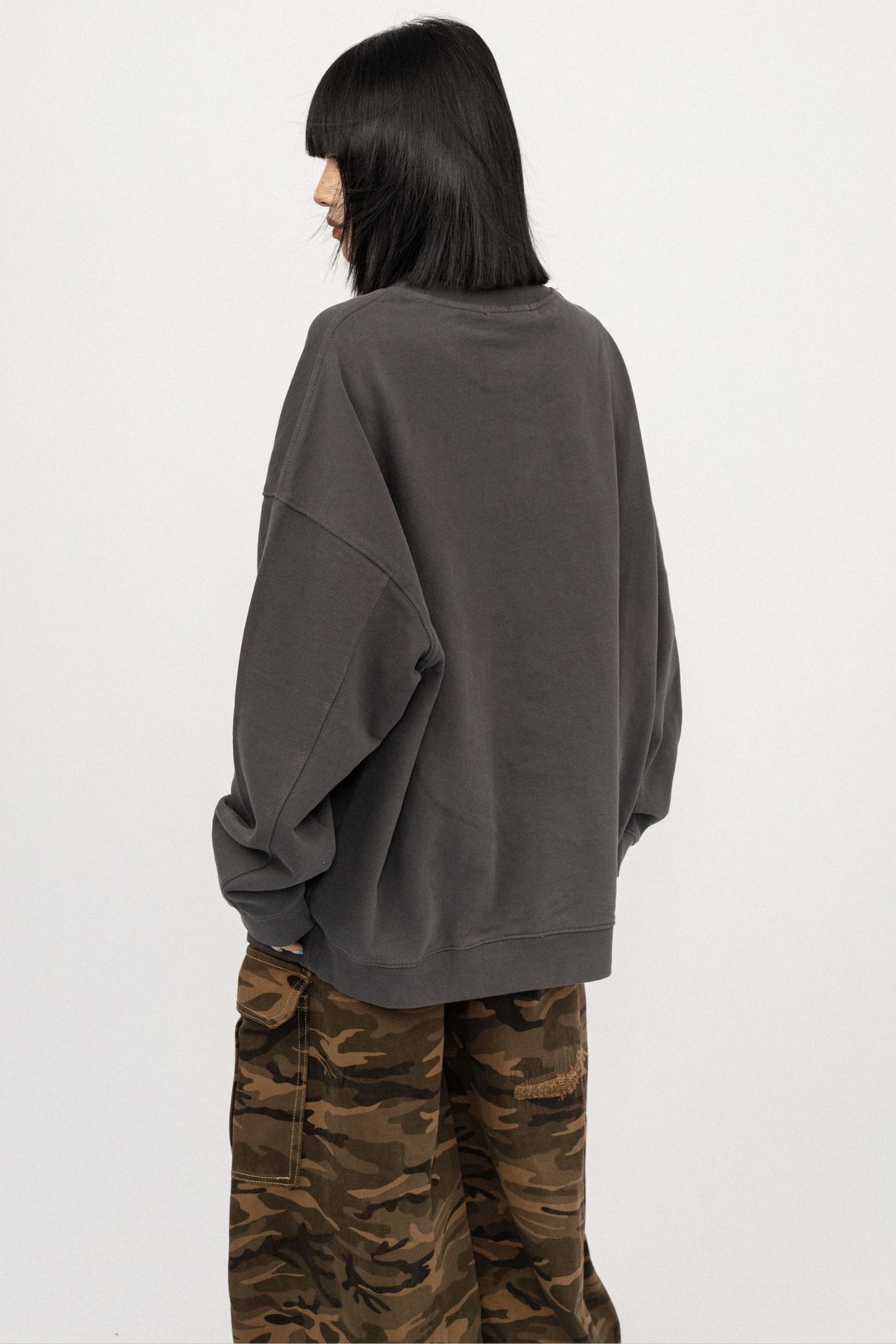 Vintage Gray Crew Neck Top