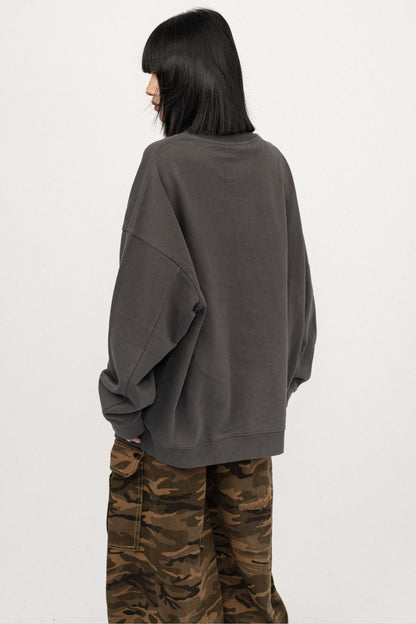 Vintage Gray Crew Neck Top