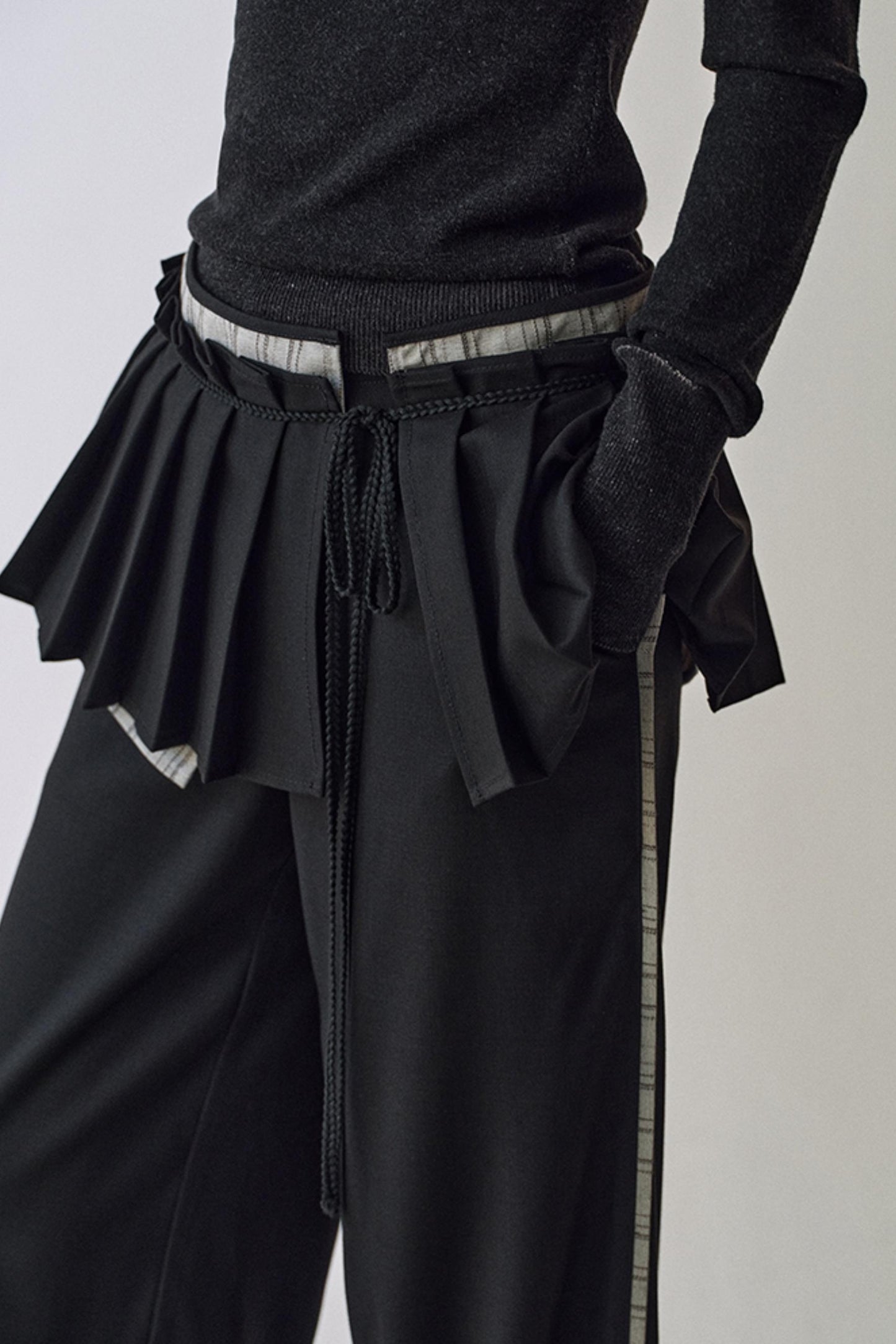 Pleated Wide-Leg Trousers