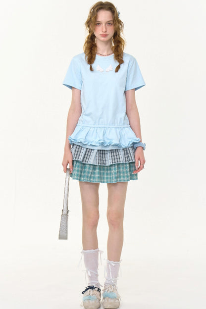 Retro Plaid High-Waisted Skirt