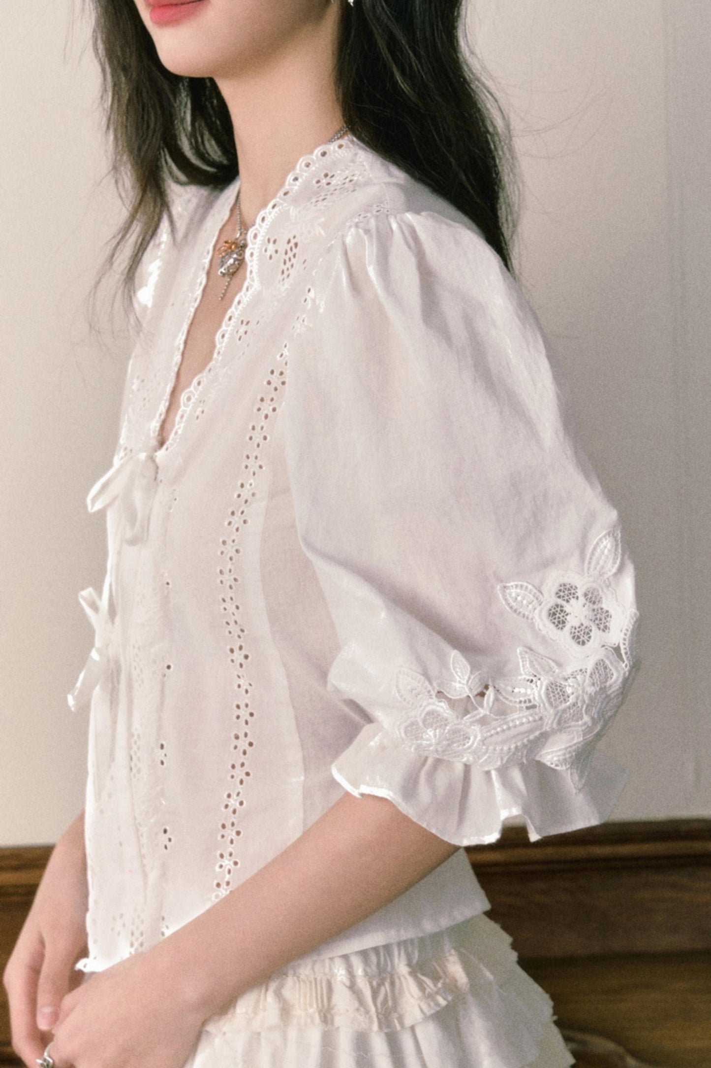 Bubble Sleeve Two Piece Cake Skirt Set-Up