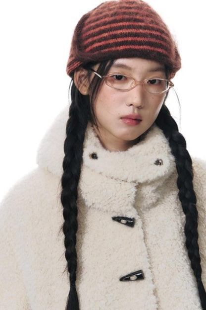 Cozy Hooded Lamb Wool Jacket