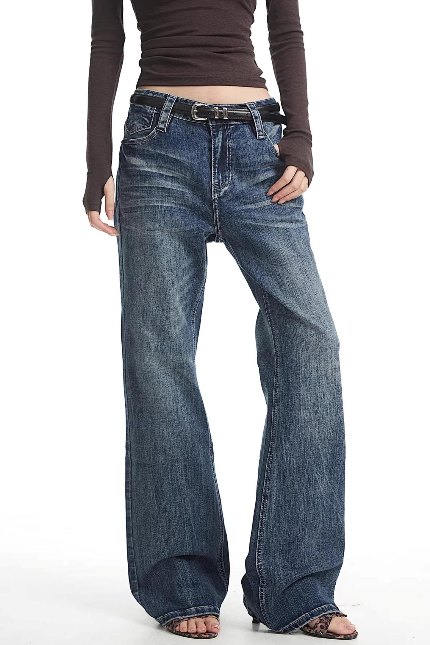 Retro Flared Denim Pants