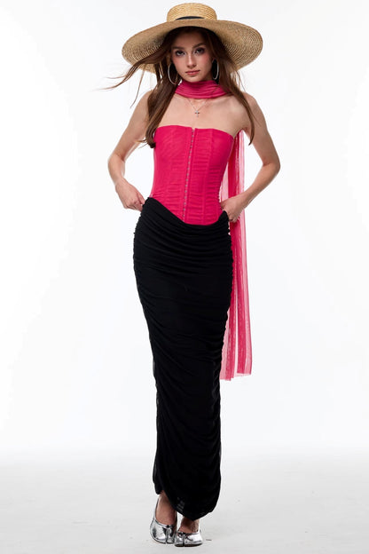 Spring Herringbone Corset Dress