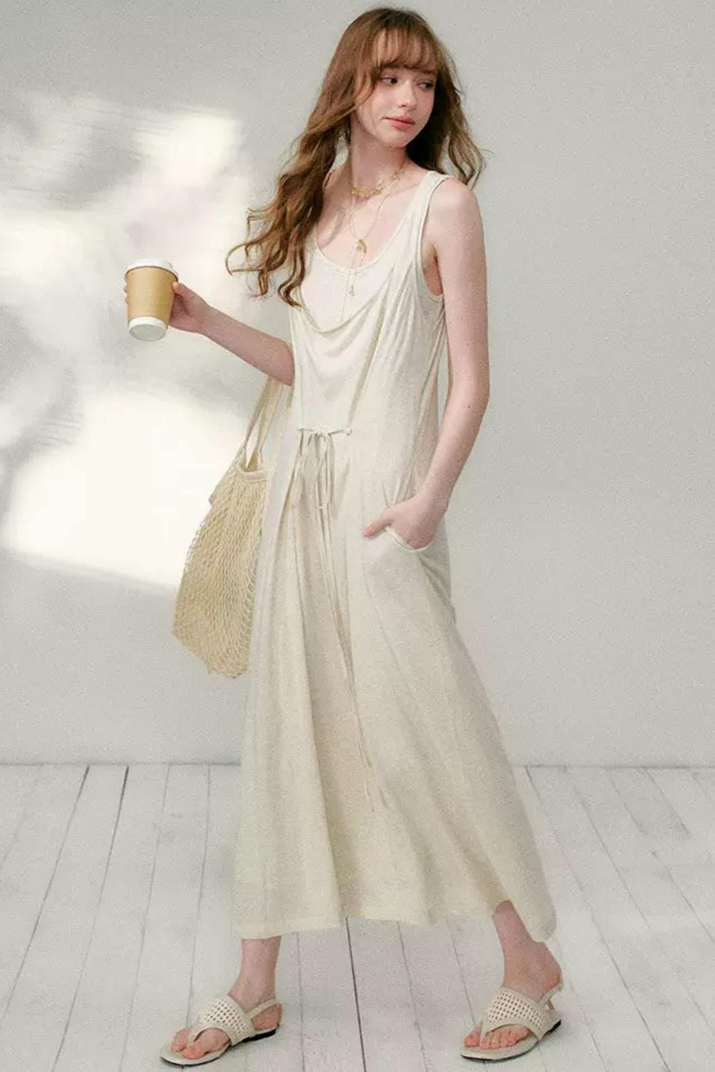 Belted Layered Maxi Dress