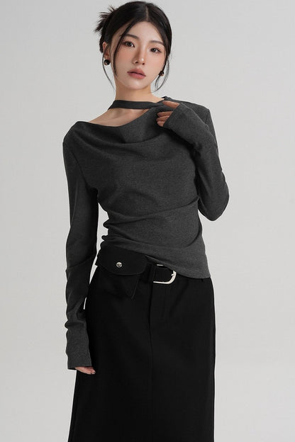 High-End Design Long-Sleeved T-Shirt Top