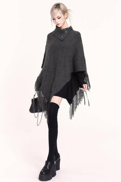 Vintage High Neck Cape Sweater