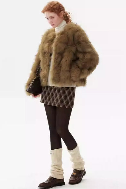 Pine-Soft Velvet Fur Coat