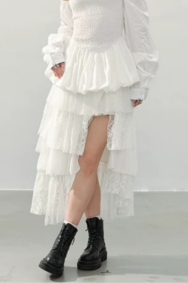 Moonlight Lace Tiered Skirt