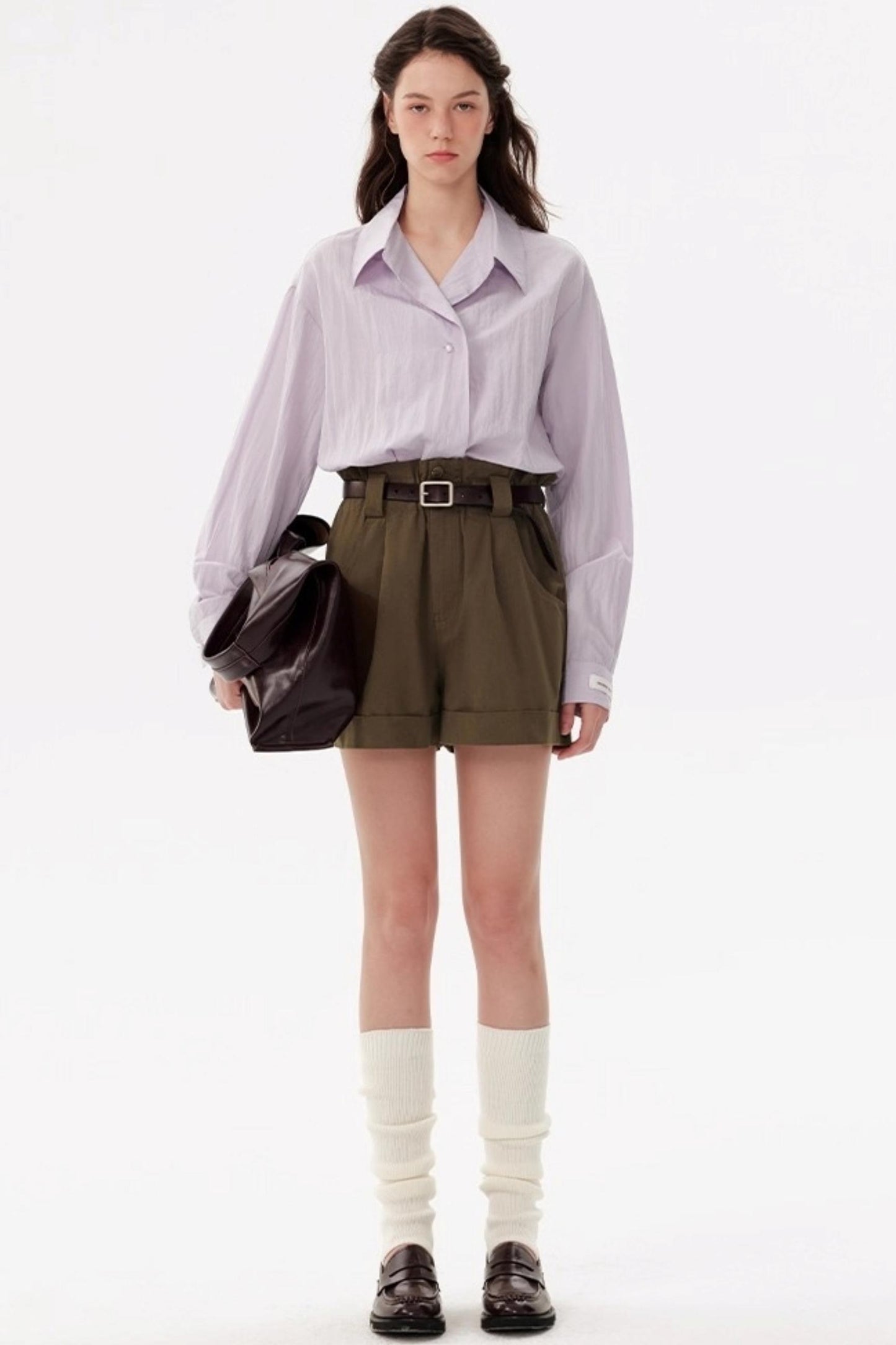 Niche Purple Long-Sleeved Shirt