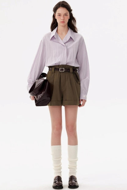 Niche Purple Long-Sleeved Shirt