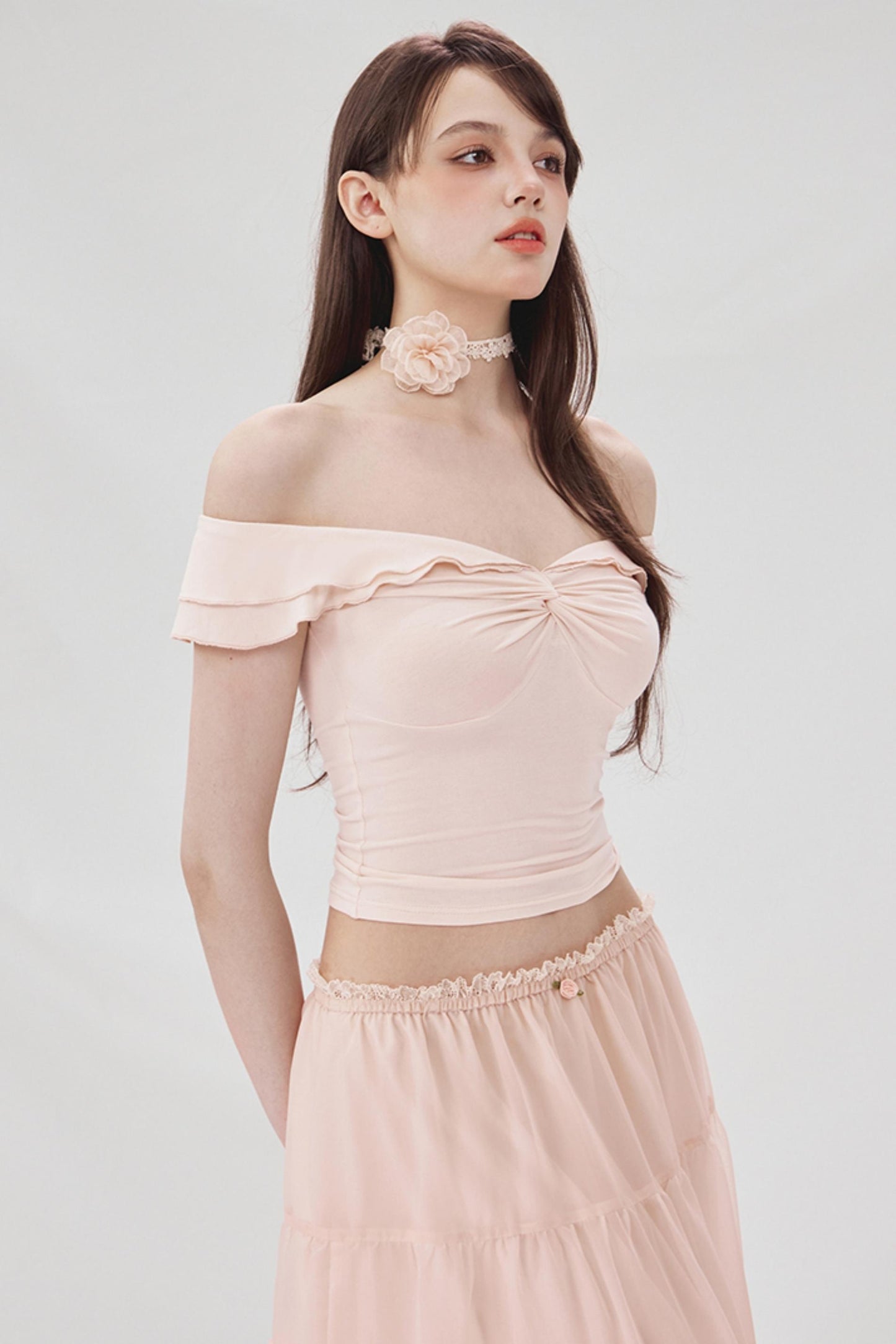 Wood-Inspired One-Shoulder Tee