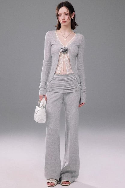 Lace Knit Two-Piece Top