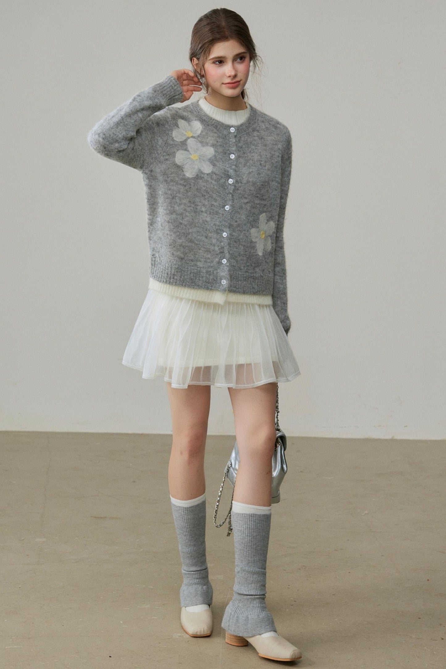 Winter Alpaca Crew Neck Sweater Cardigan