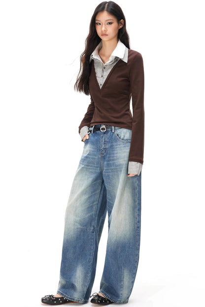 Retro Washed Velvet Scimitar Jeans