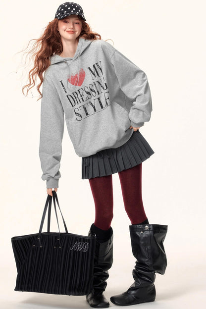 Diamond-Embellished Hooded Sweater