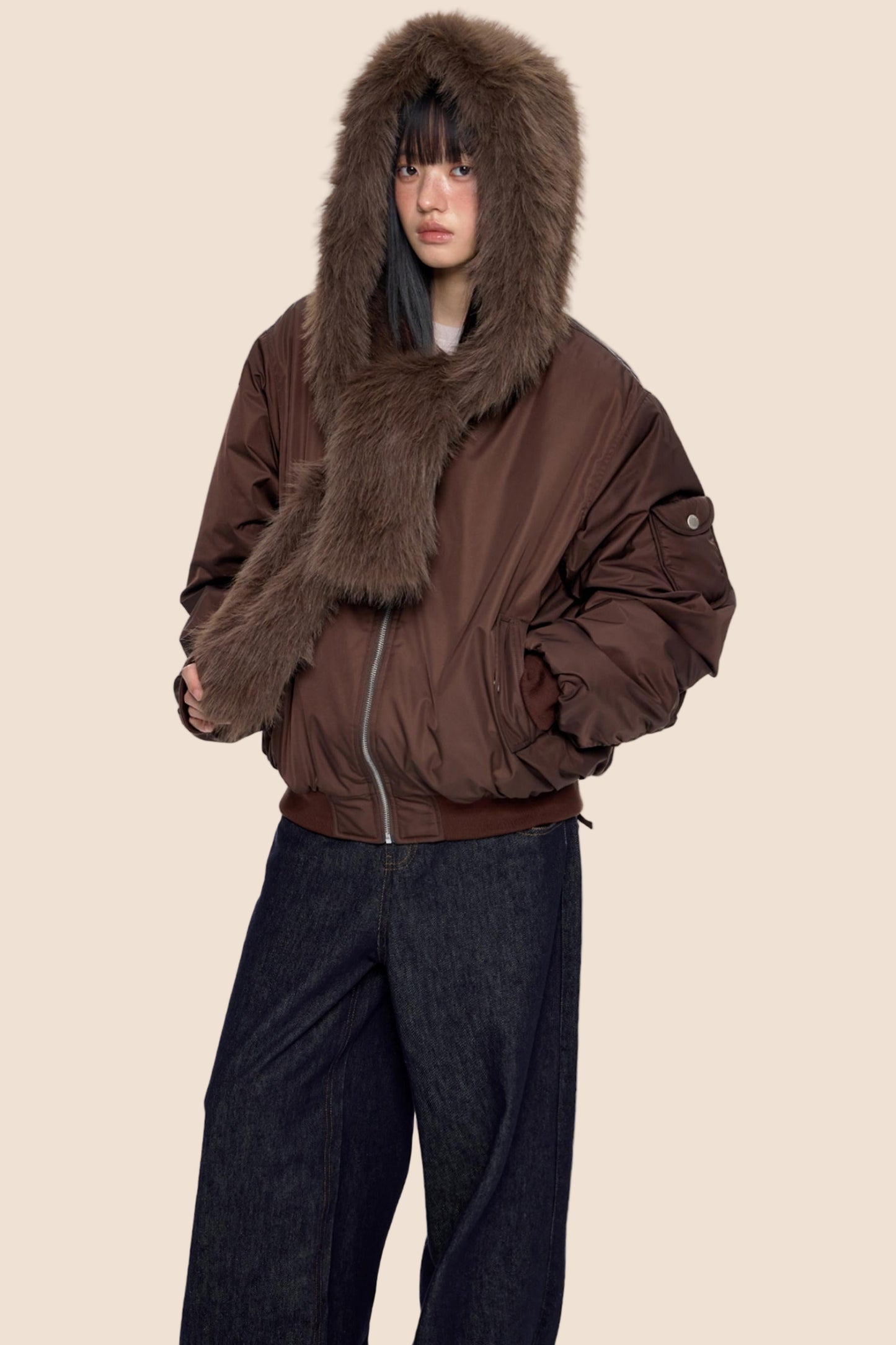 Cargo Cotton Dark Brown Jacket