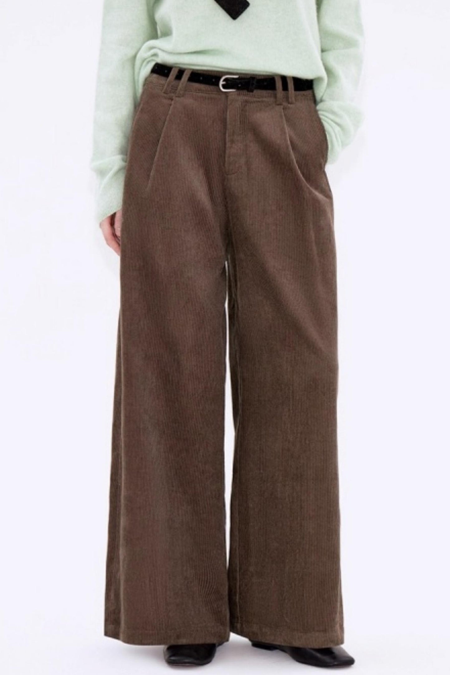 Retro Corduroy Pleated Pants