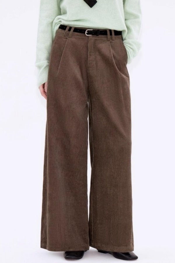 Retro Corduroy Pleated Pants