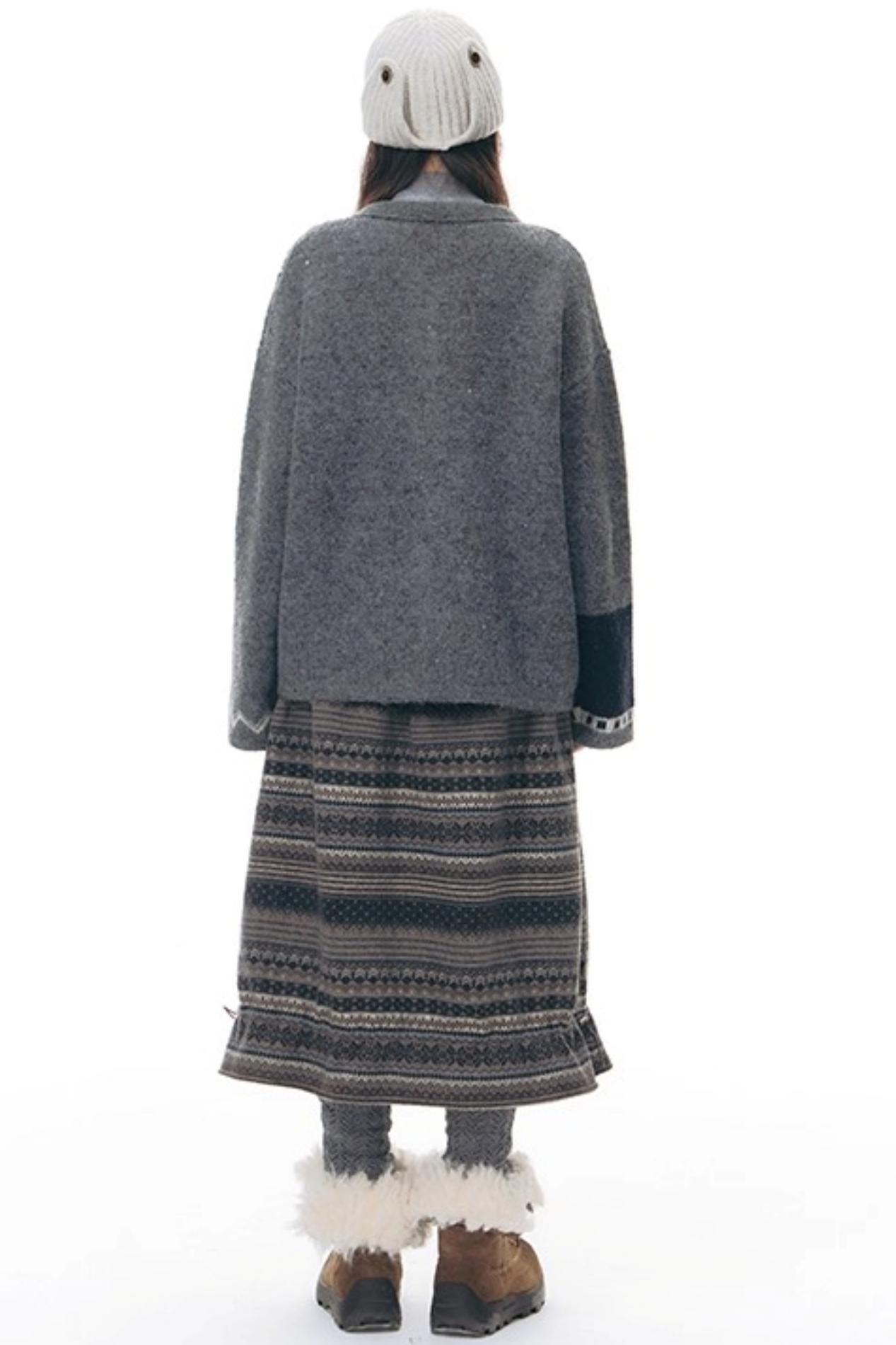 Doll Collar Knitted Cardigan