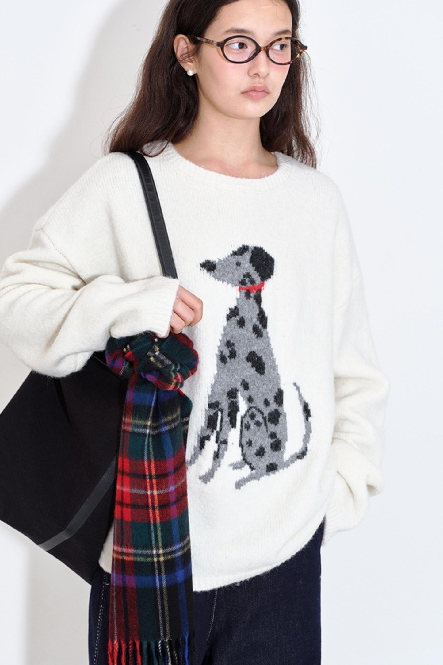 Spotted Puppy Intarsia Top