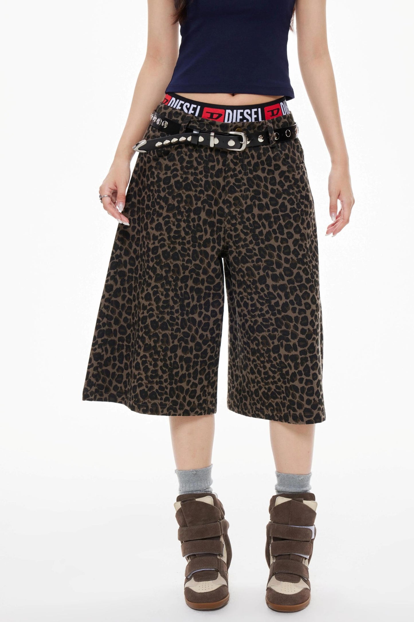 Leopard Cropped Shorts