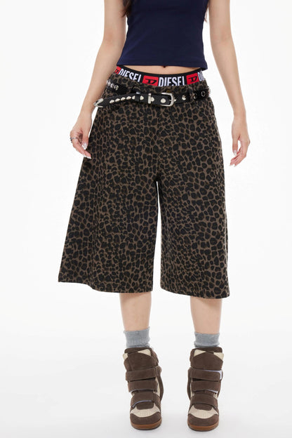 Leopard Cropped Shorts