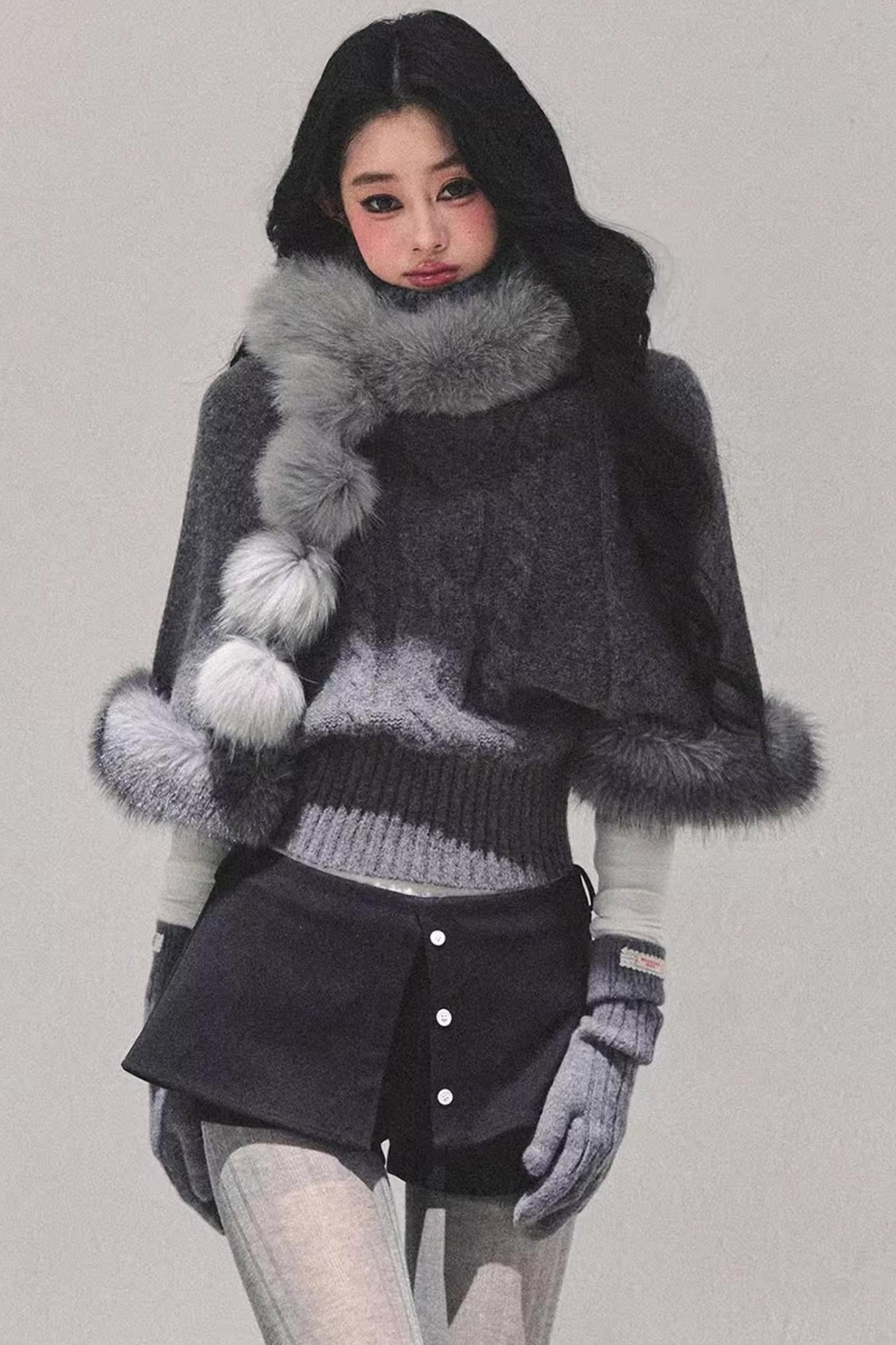 Faux Fox Fur Collar Scarf