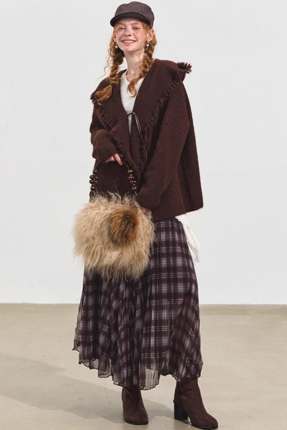 Lazy Fringe Hooded Cardigan