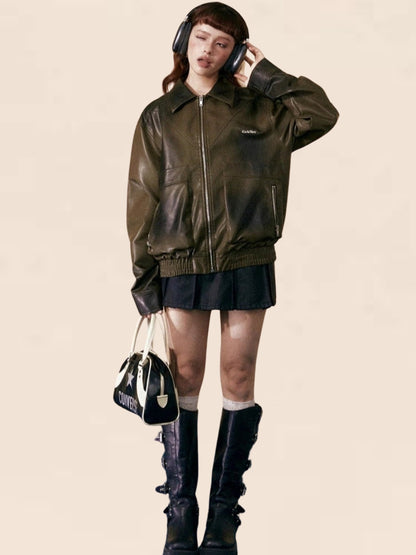 Retro Short Leather Jacket