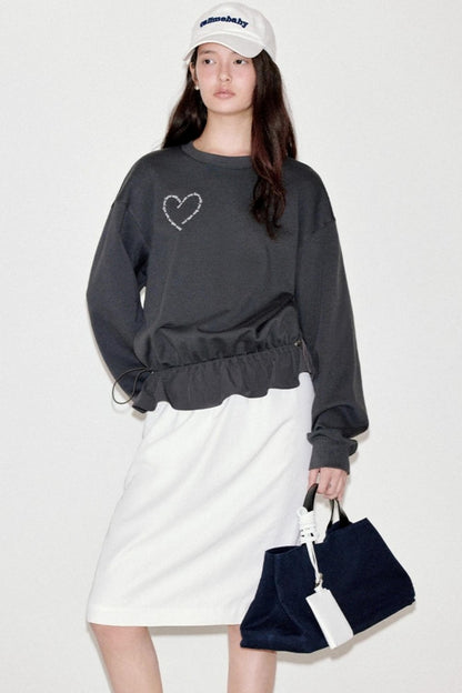 Gray Embroidery Sweatshirt