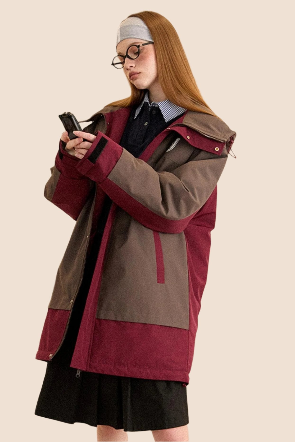 Retro Lapel Mid-Length Down Jacket