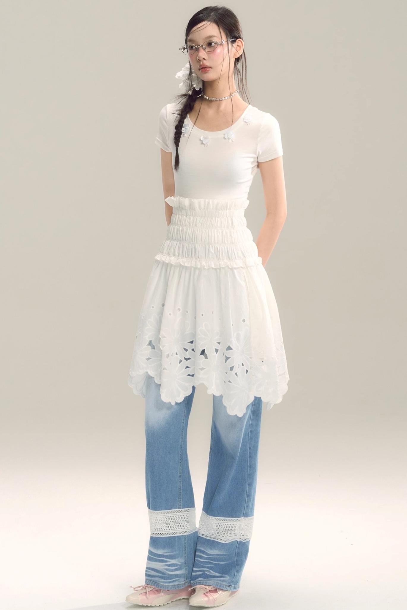 Whispering Daisy Asymmetrical Skirt Top