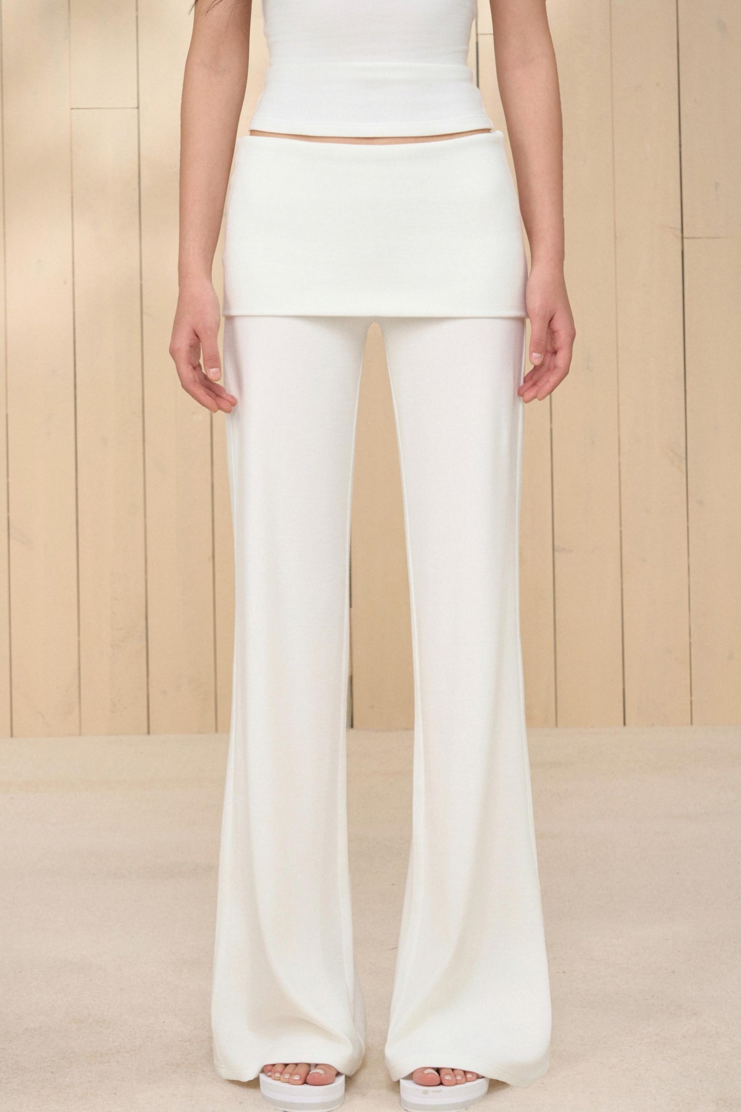 Creme Spitzen-Loungewear-Set