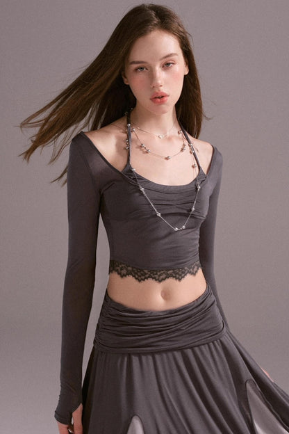 Irreguler Lace Skirt Set-Up