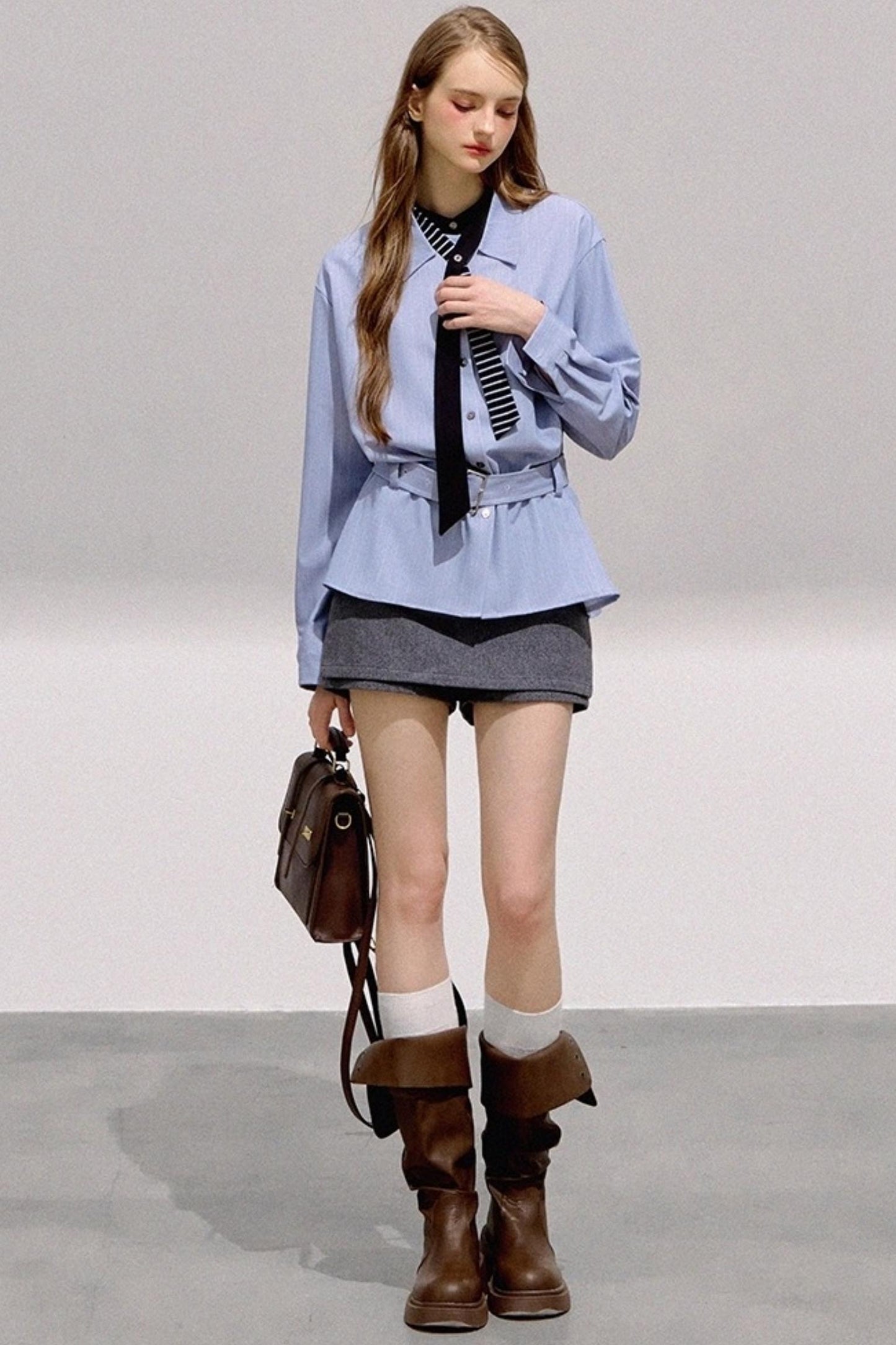 Mint Blue Striped Tunic Shirt